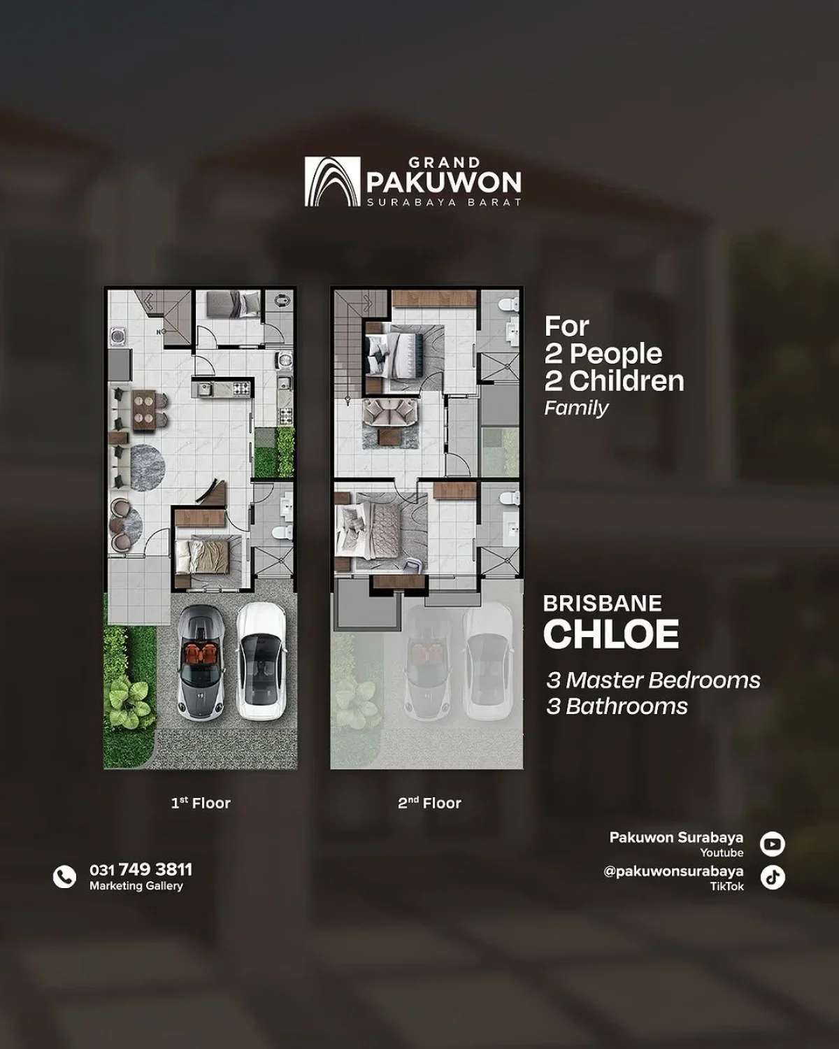 Grand Pakuwon Cluster Brisbane Tipe Chloe – Hunian Premium di Kawasan Strategis - Surabaya Barat  - Galeri 2