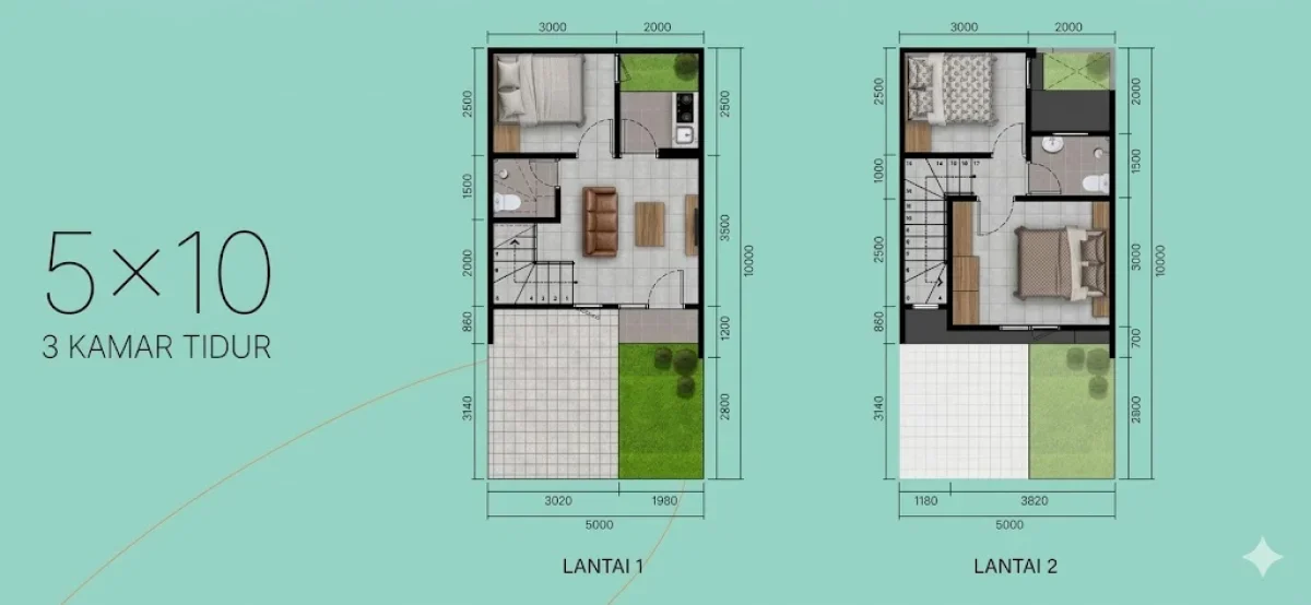 Hunian 2 Lantai di Grand Eastern, Simpel di Lokasi Favorit - Surabaya Timur - Eastern Spring - Galeri 2