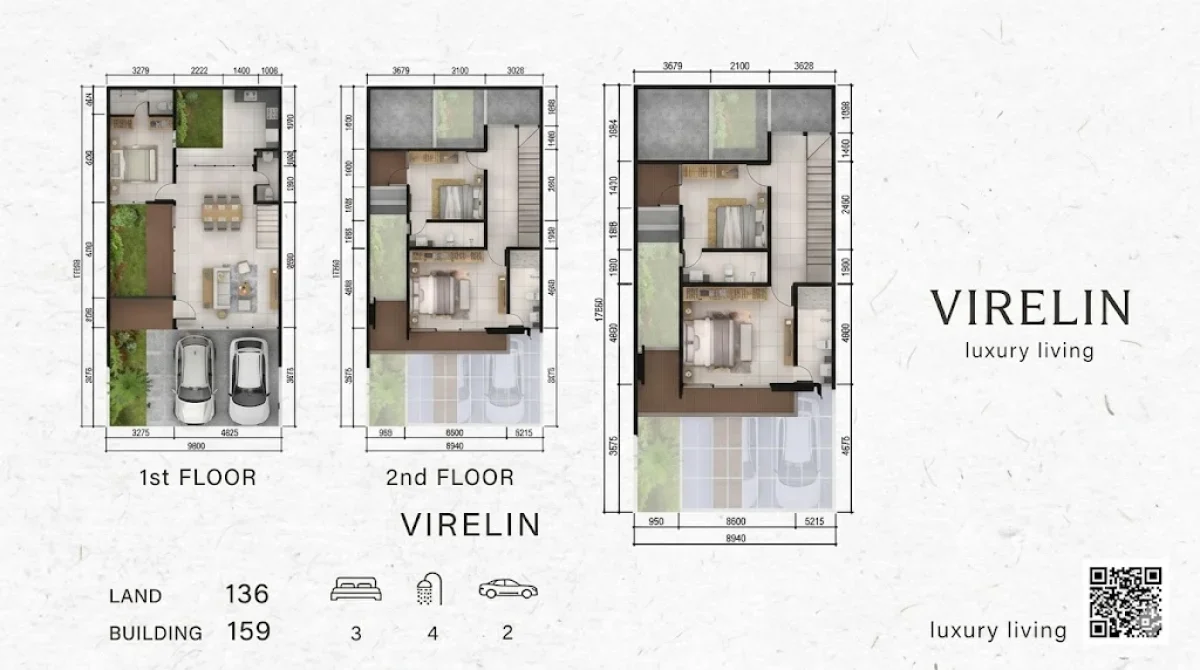  Hunian Asri 2 Lantai GreenLake Tipe Virelin Surabaya Barat - Kawasan Asri & Strategis  - Galeri 2