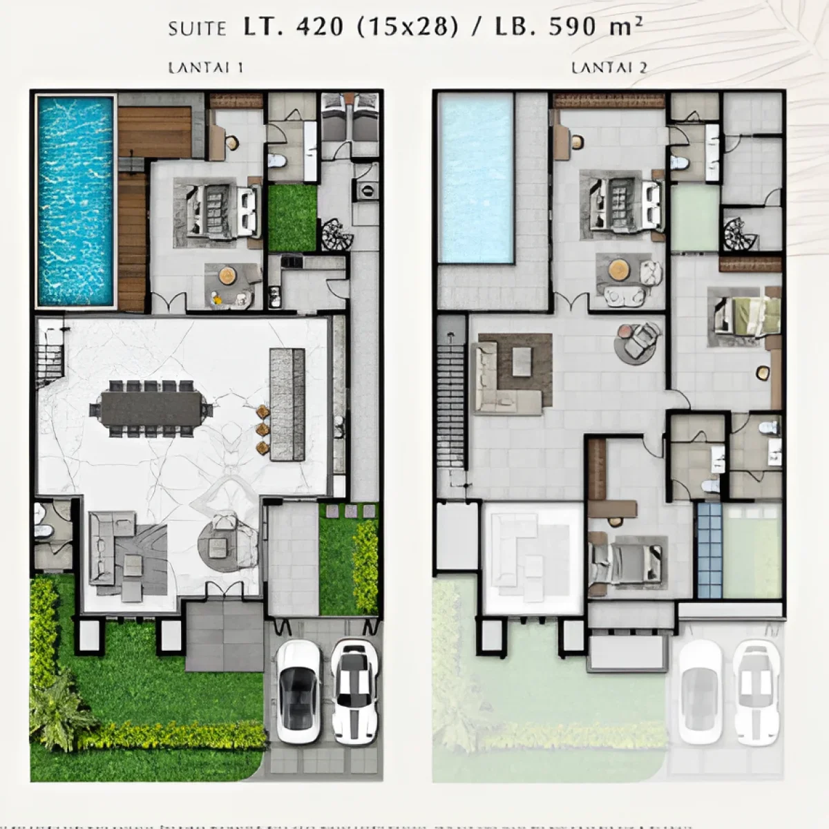 Hunian Elite View Golf & Kolam Renang -  Belvedere Greta Suite- Pakuwon Indah - Galeri 2