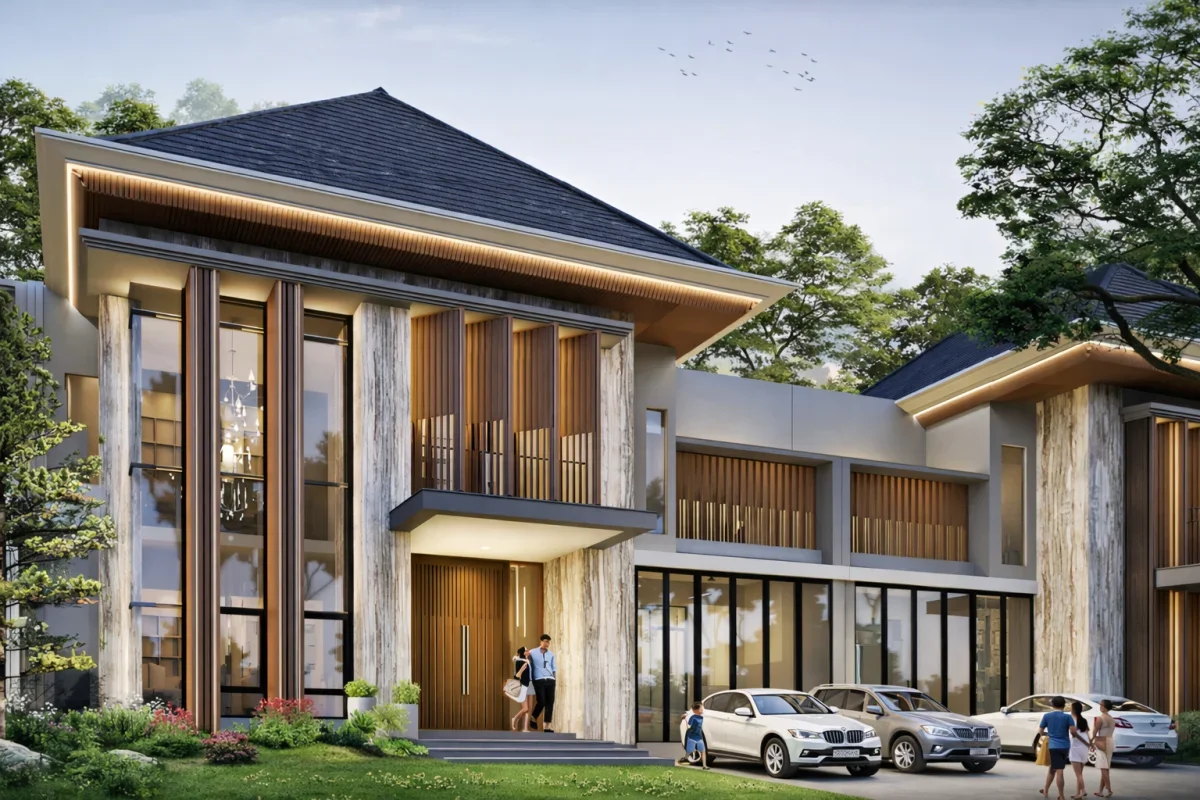 Hunian Mewah 2 Lantai Pakuwon City - Grand Caymand Tipe Jeanne - Faslitas Lengkap&Kolam Renang