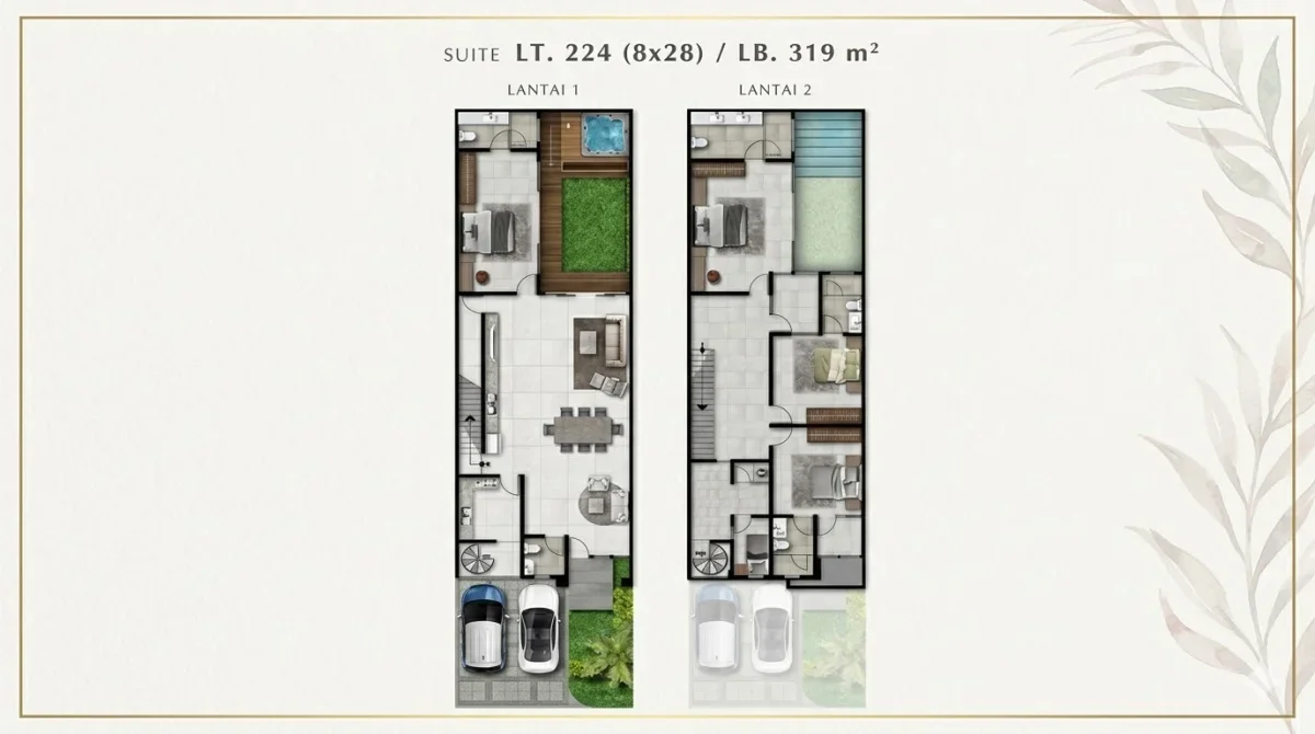 Hunian Mewah View Golf ⛳ Grand Golf Pakuwon Indah Belvedere - Tipe Grace Suite- Surabaya Barat - Galeri 2