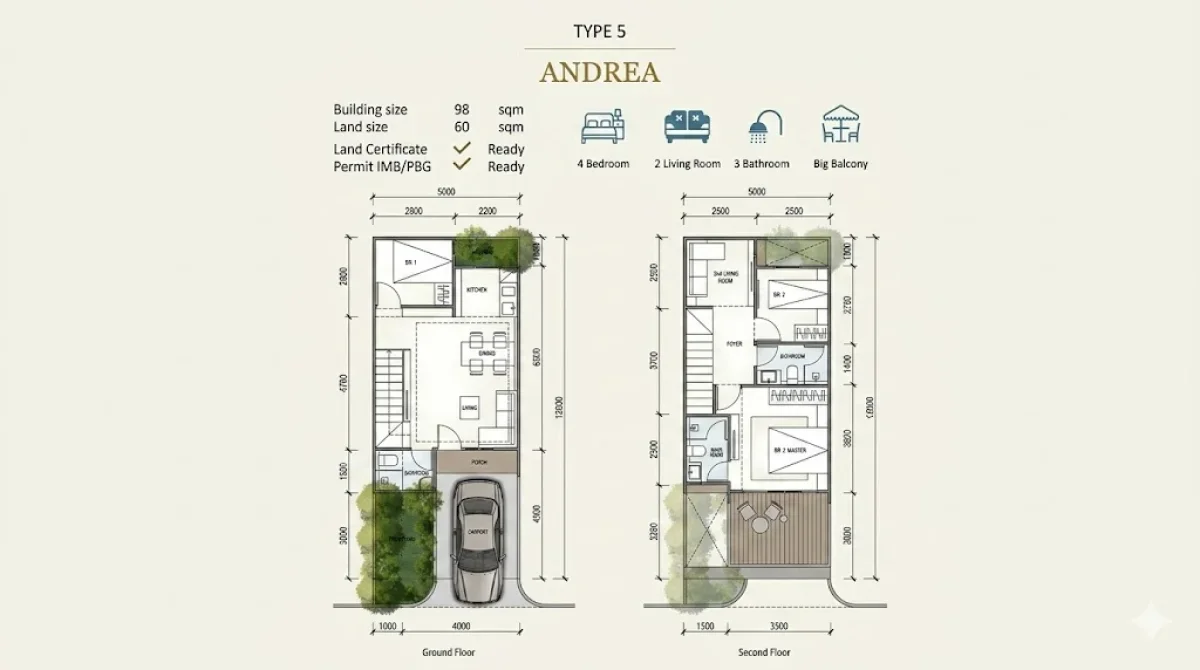 Hunian Premium di Darmo Graha Residence Surabaya Barat – Tipe Andrea - Fasilitas Lengkap & Eksklusif - Dekat Pakuwon Mall - Galeri 2