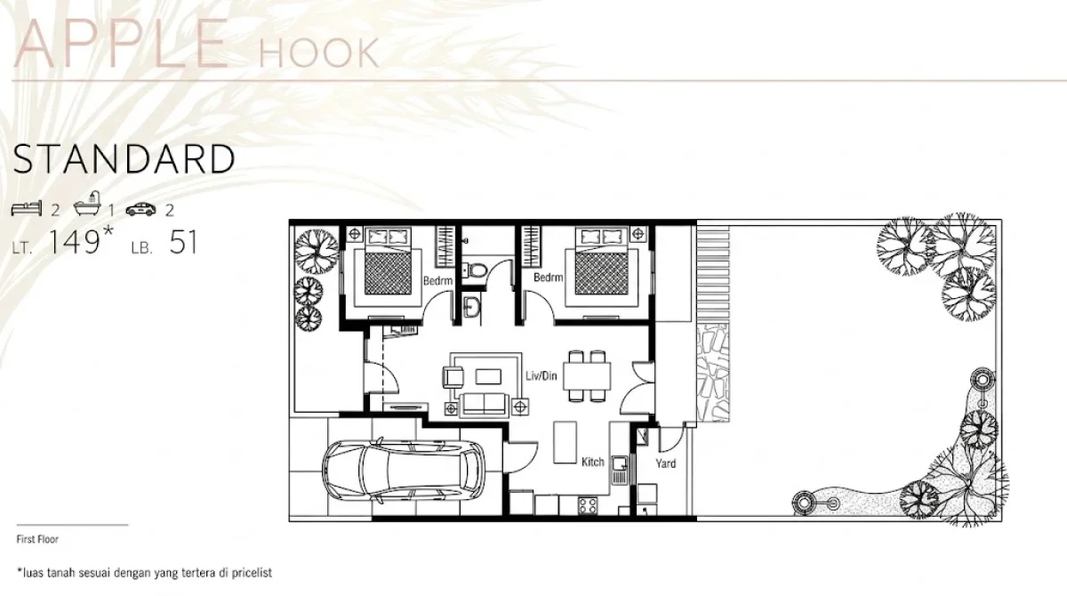 Tipe Apple Hook Grand Harvest – Hunian 1 Lantai dengan Lahan Lebih Luas - Surabaya  - Galeri 2