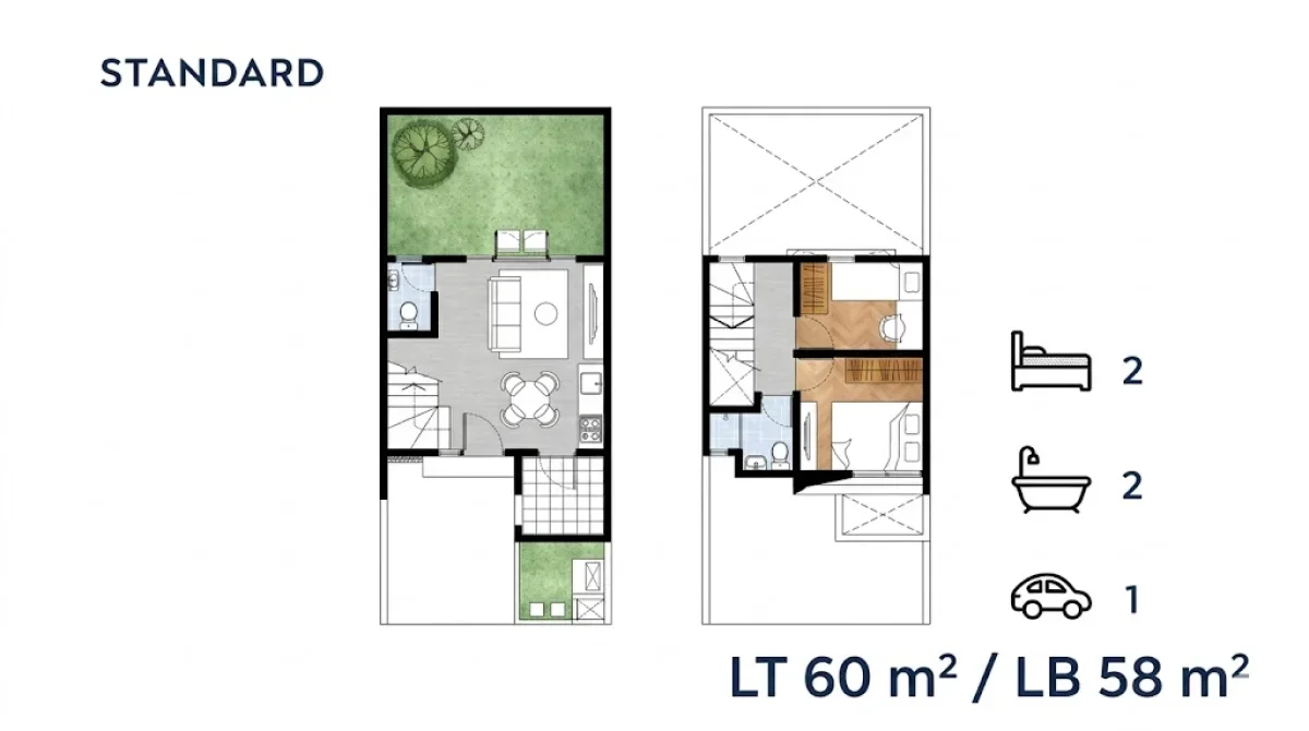 Rumah Minimalis Elegan 2 Lantai - Harvest Link Tipe Meta Standart, Cocok untuk Keluarga Muda - Surabaya Selatan - Galeri 2