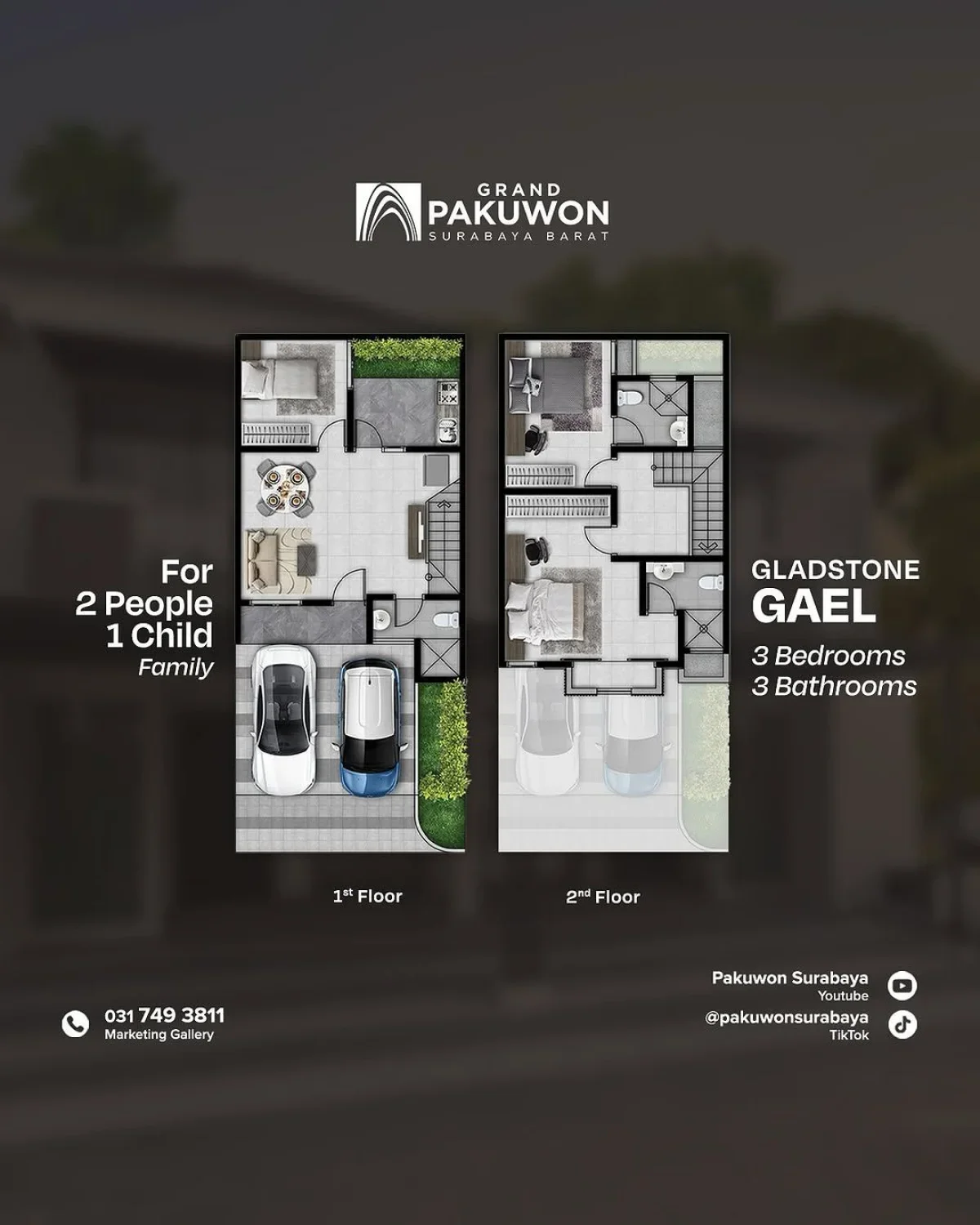 Rumah Premium Grand Pakuwon Gladstone Tipe Gael – Desain Elegan & Nyaman - Surabaya Barat - Galeri 2