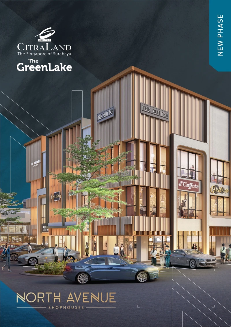 Ruko Baru 2 Lantai North Avenue di CitraLand The GreenLake Surabaya Barat - Nol Jalan Raya Dekat BINUS & JLLB