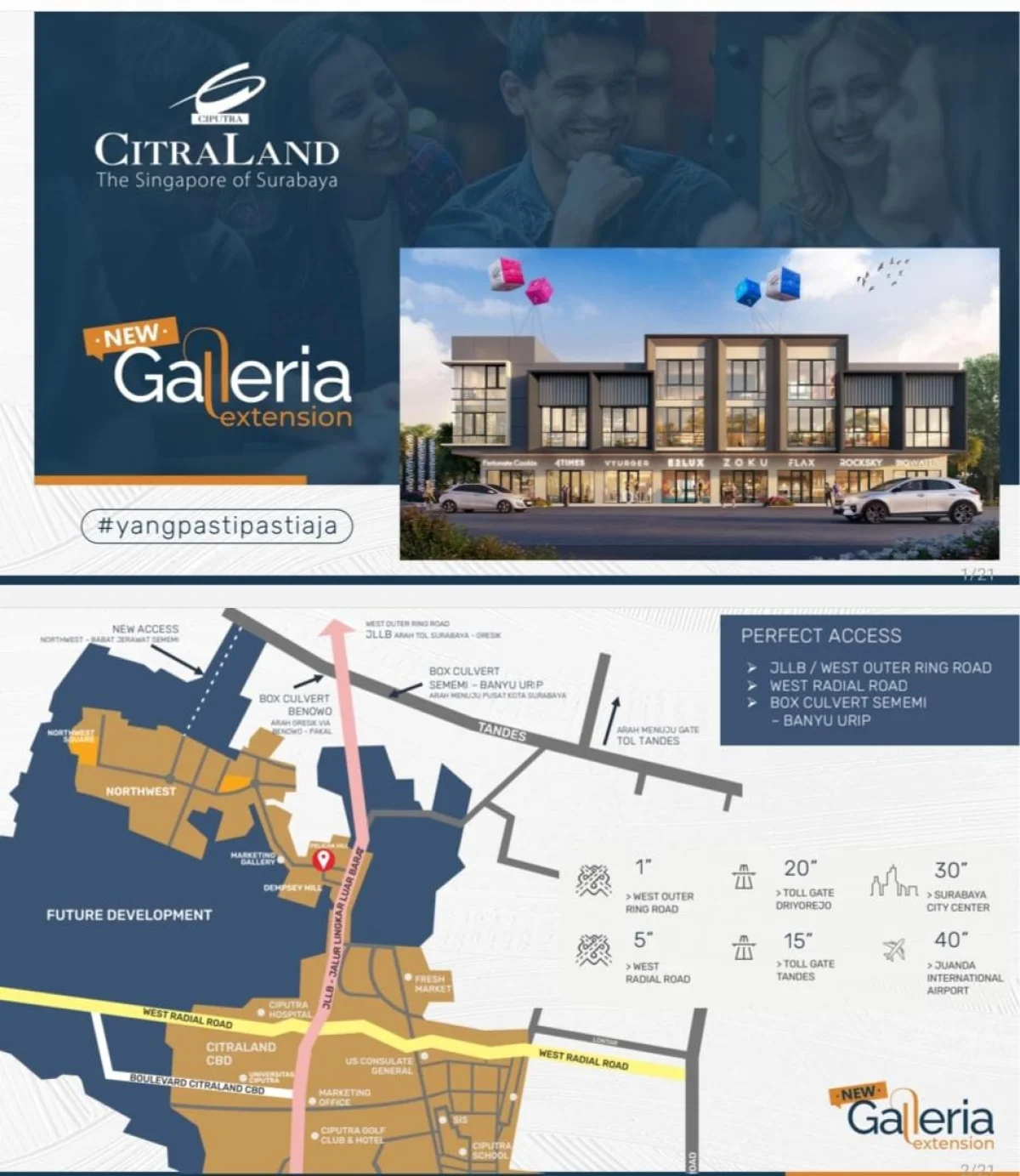 Ruko Citraland Galleria Surabaya Barat Pasar Modern - Jalur Luar Lingkar Barat 